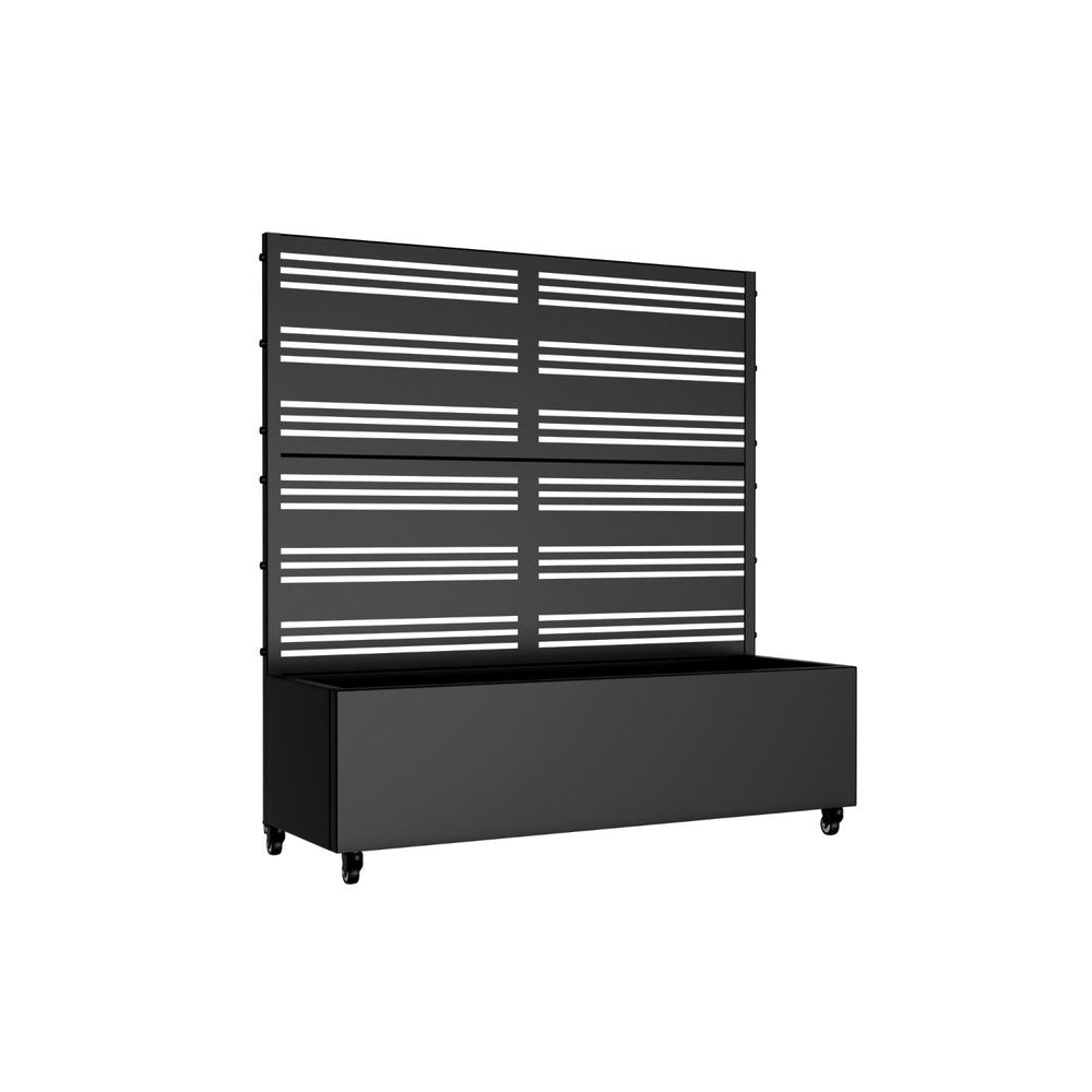 47" X 47" Black Striped Galvanized Metal Rectangular Planter Box HomeRoots