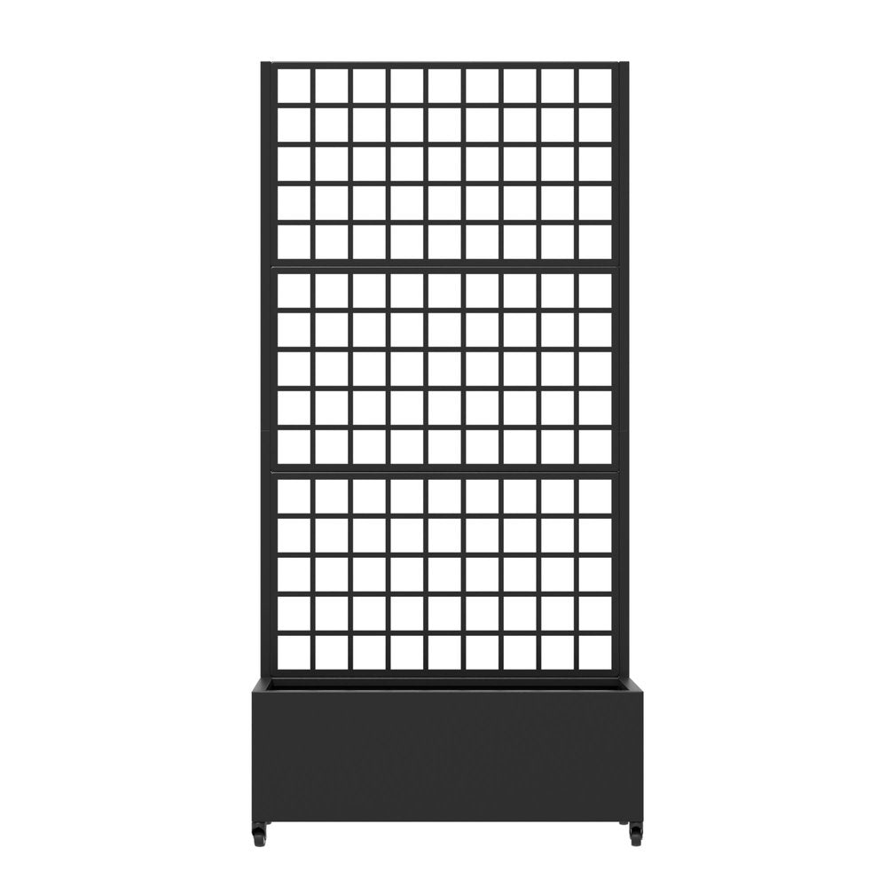 73" X 35" Black Geometric Galvanized Metal Rectangular Planter Box — view 2