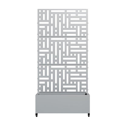 73" X 35" Gray Geometric Galvanized Metal Rectangular Planter Box HomeRoots