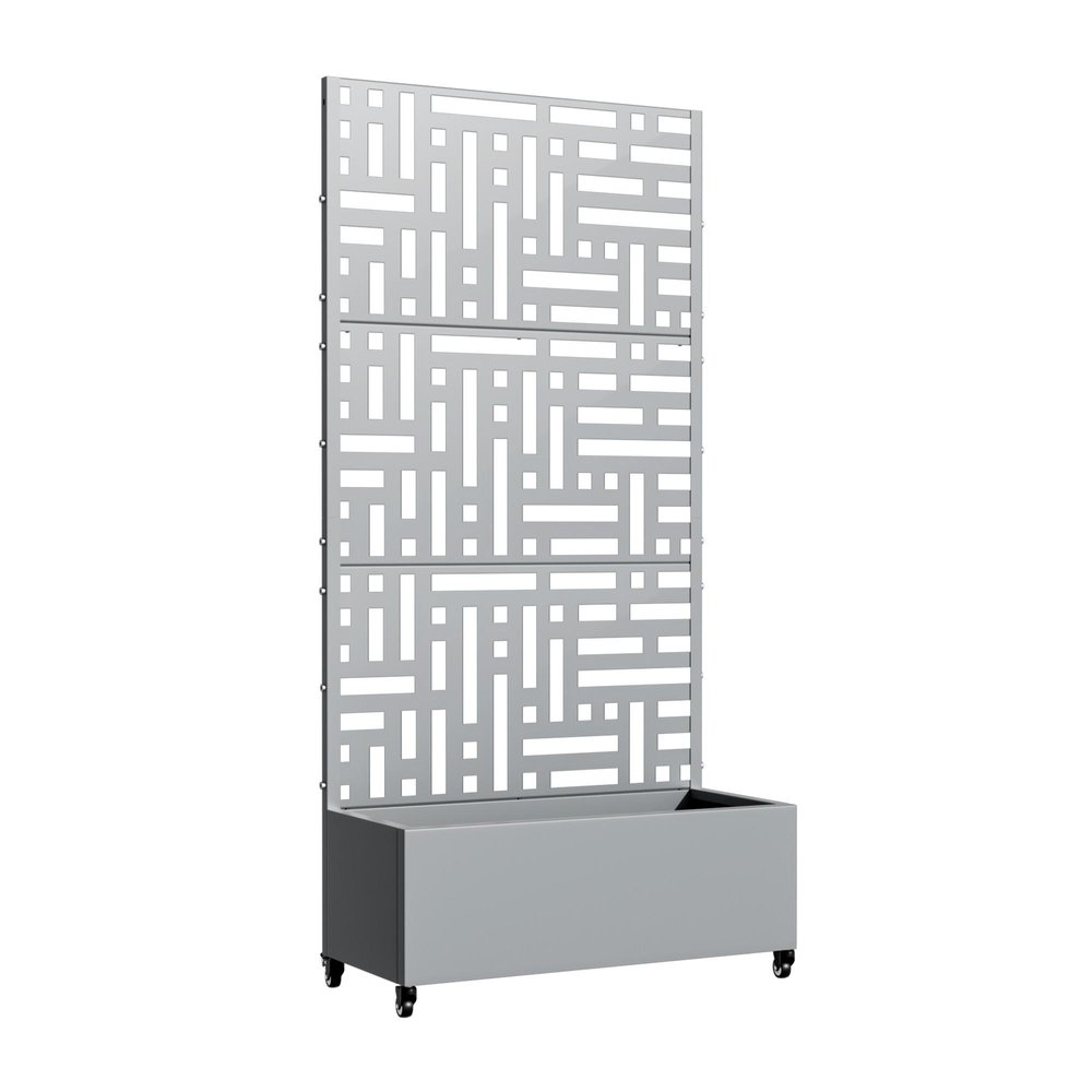 73" X 35" Gray Geometric Galvanized Metal Rectangular Planter Box — view 2