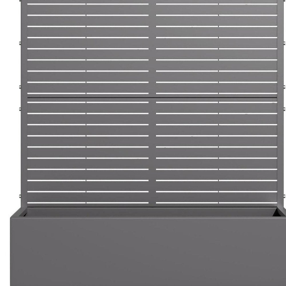 73" X 47" Gray Striped Galvanized Metal Rectangular Planter Box HomeRoots