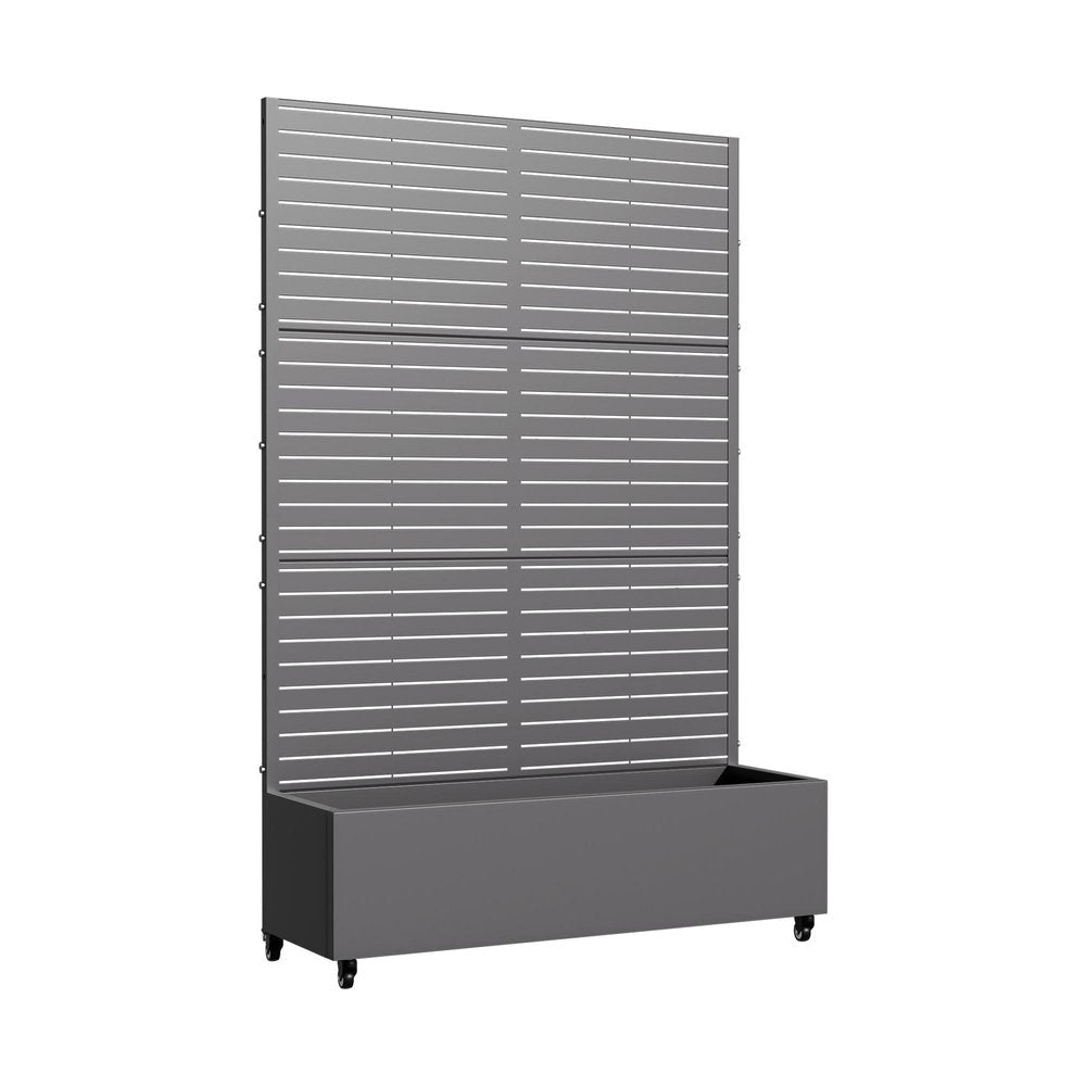 73" X 47" Gray Striped Galvanized Metal Rectangular Planter Box HomeRoots
