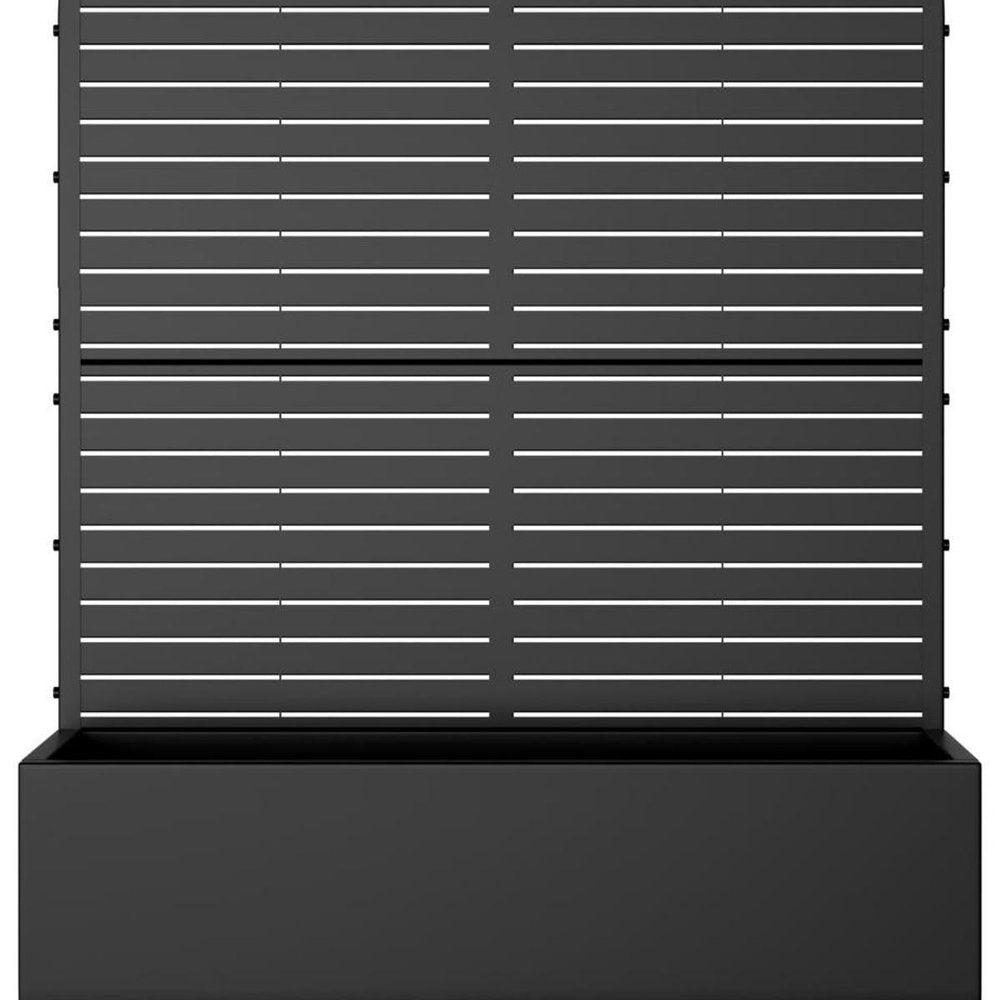 73" X 47" Black Striped Galvanized Metal Oval Planter Box — view 3
