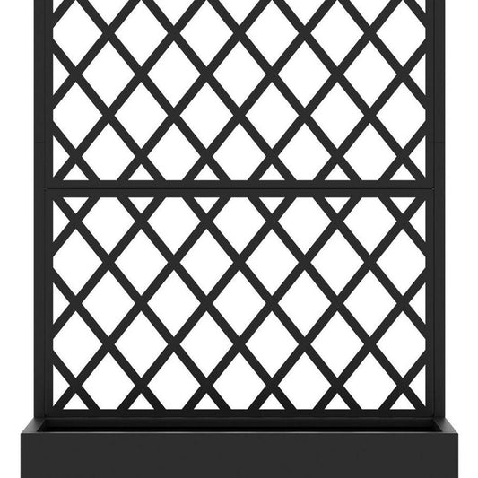 71" X 47" Black Geometric Galvanized Metal Oval Planter Box