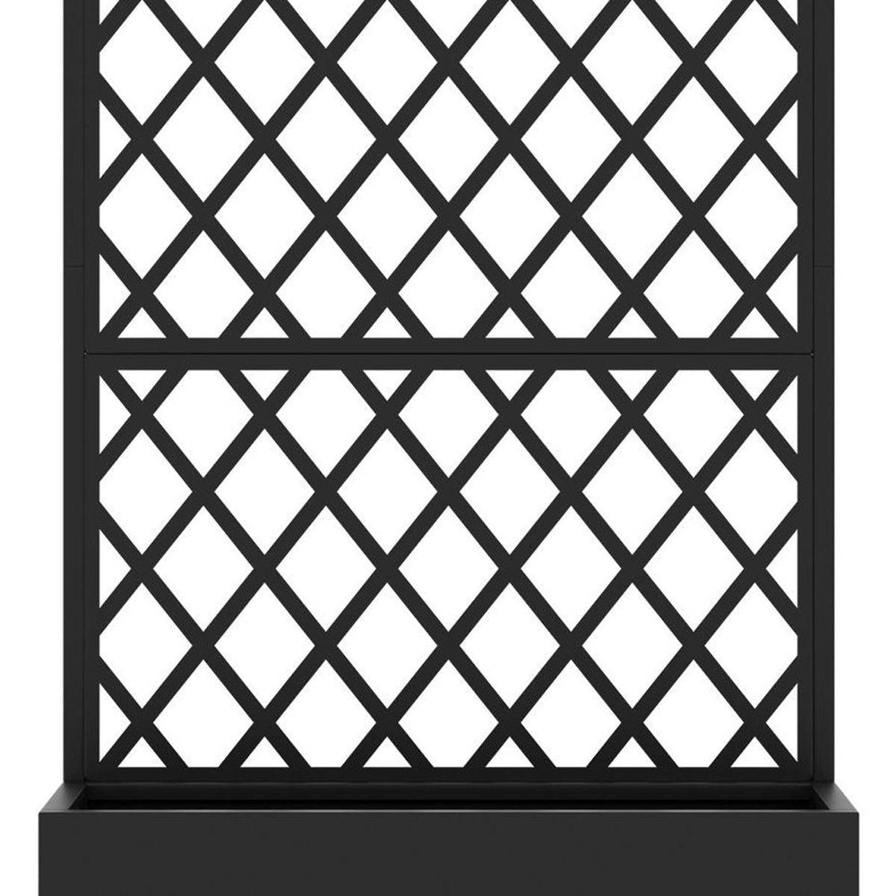 71" X 47" Black Geometric Galvanized Metal Oval Planter Box HomeRoots