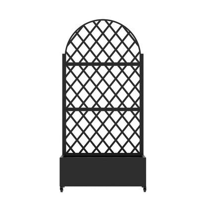 71" X 47" Black Geometric Galvanized Metal Oval Planter Box HomeRoots
