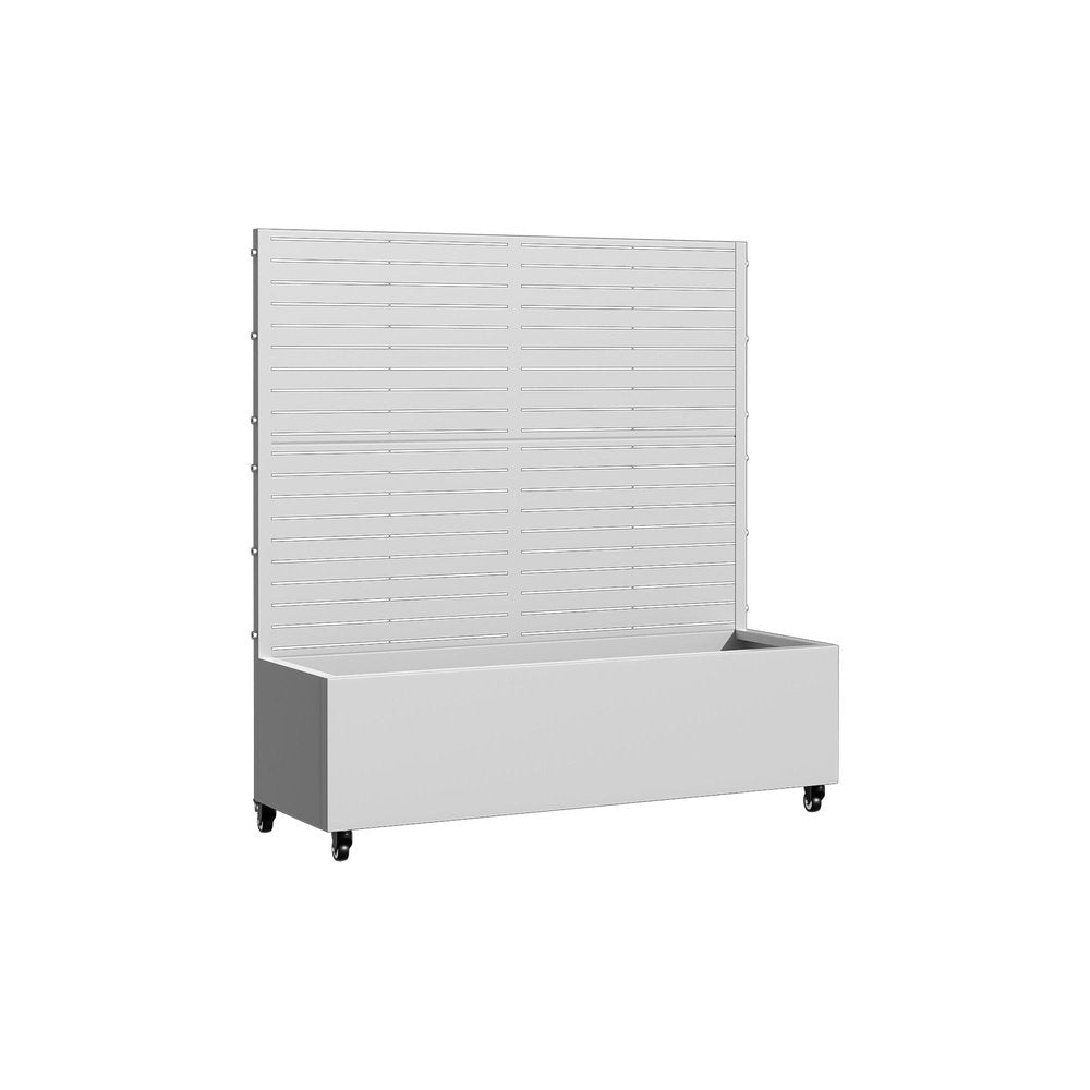 47" X 47" White Striped Galvanized Metal Rectangular Planter Box HomeRoots