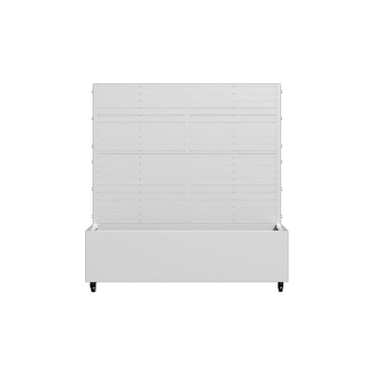 47" X 47" White Striped Galvanized Metal Rectangular Planter Box HomeRoots