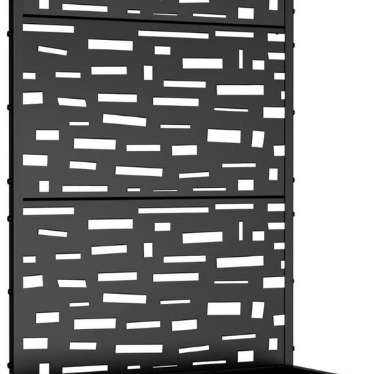 73" X 35" Black Geometric Galvanized Metal Rectangular Planter Box
