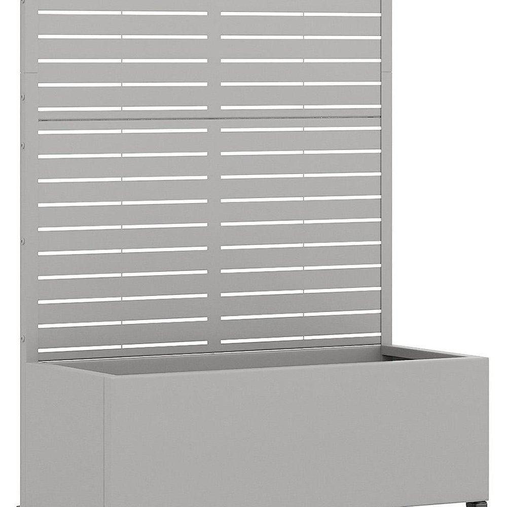 73" X 35" Gray Striped Galvanized Metal Rectangular Planter Box HomeRoots