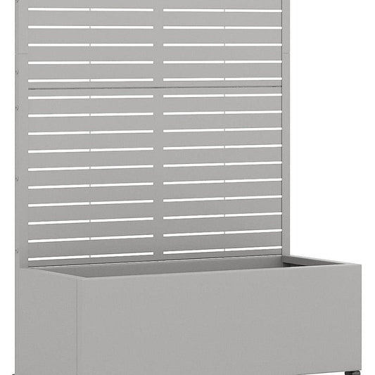 73" X 35" Gray Striped Galvanized Metal Rectangular Planter Box