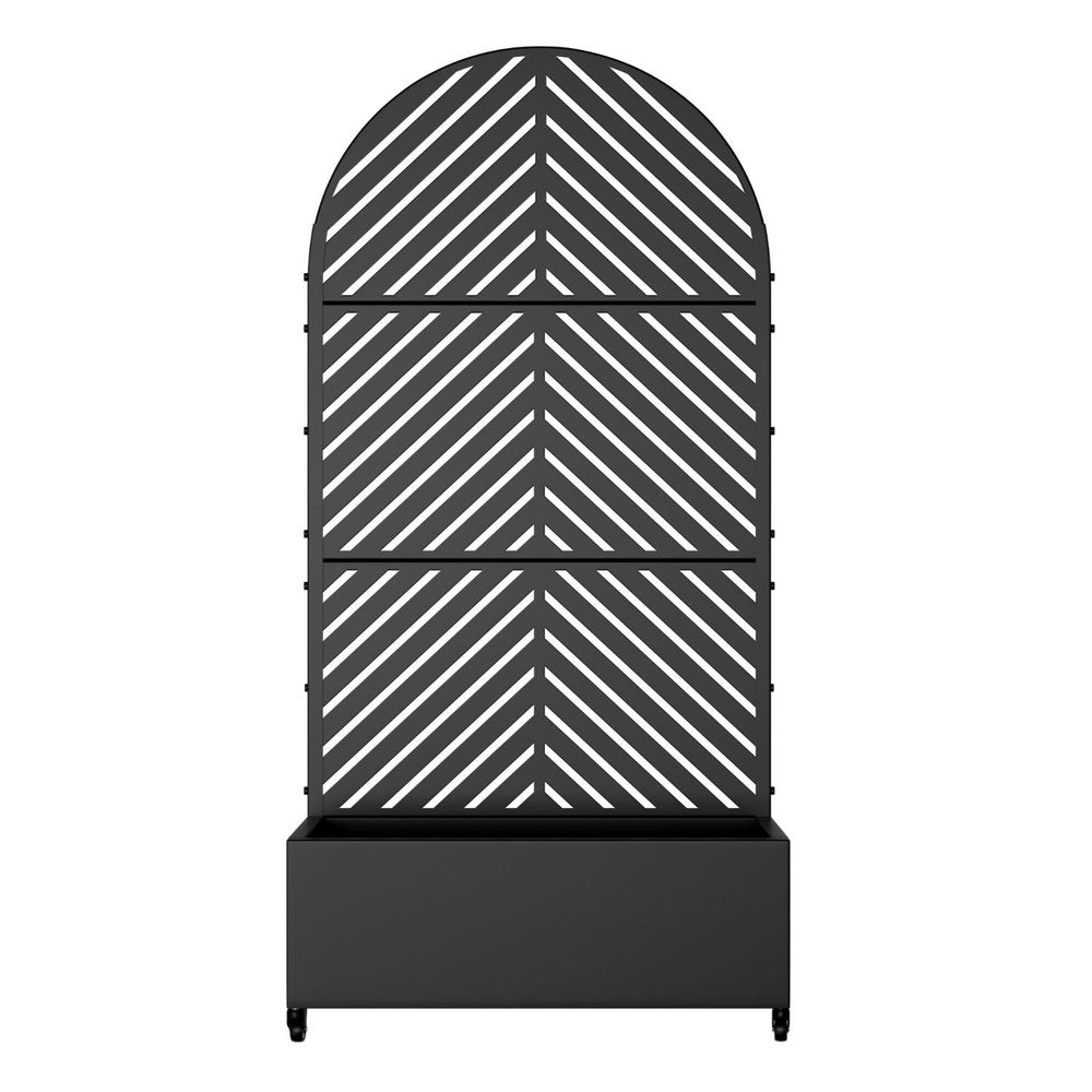 73" X 35" Black Striped Galvanized Metal Oval Planter Box HomeRoots