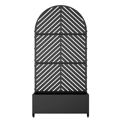 73" X 35" Black Striped Galvanized Metal Oval Planter Box HomeRoots
