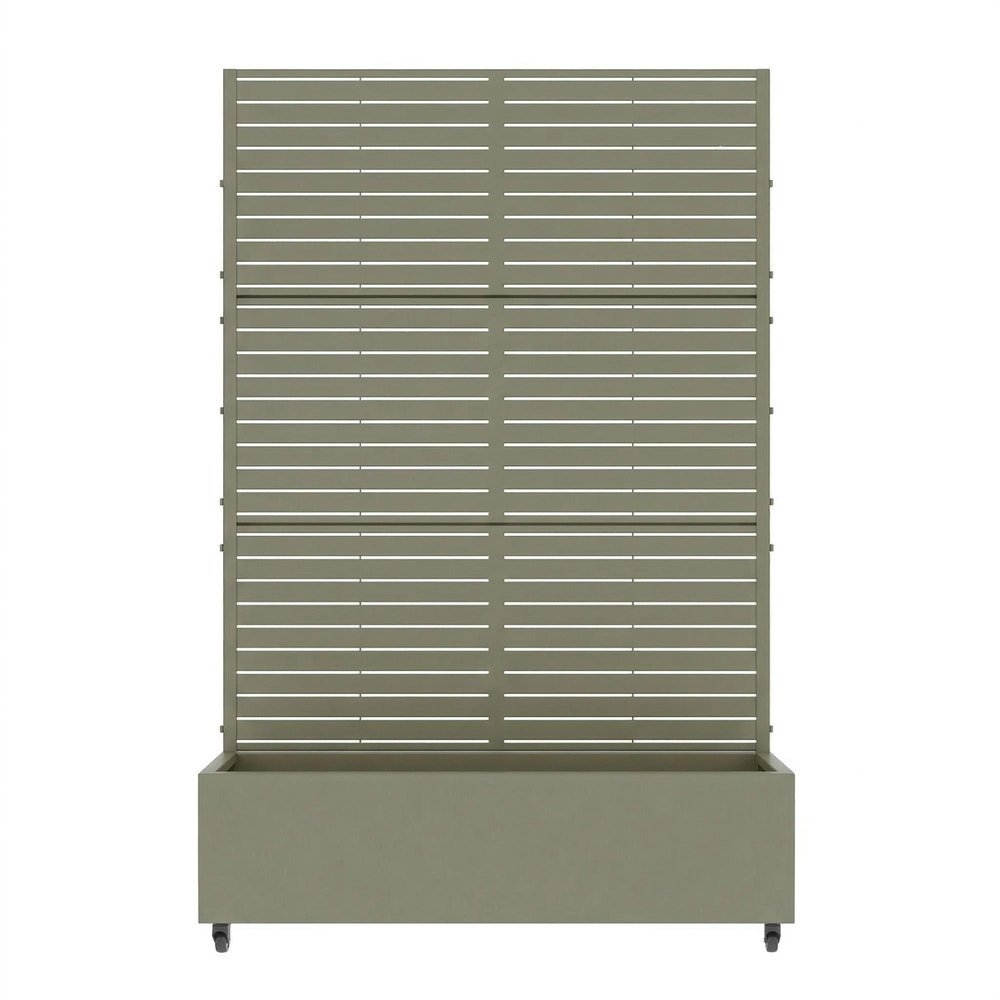 73" X 47" Gray Striped Galvanized Metal Rectangular Planter Box — view 1