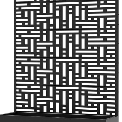 Set of Two Black Geometric Galvanized Metal Rectangular Planter Box HomeRoots
