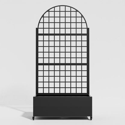 71" X 35" Black Geometric Galvanized Metal Oval Planter Box HomeRoots