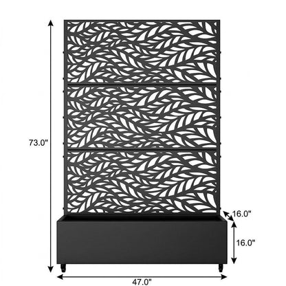 Set of Two Black Botanical Galvanized Metal Rectangular Planter Box