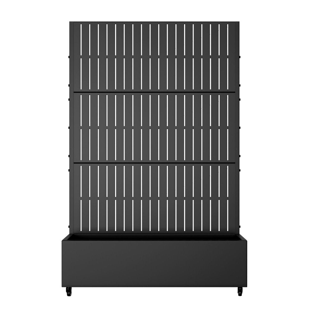 Set of Two Black Striped Galvanized Metal Rectangular Planter Box HomeRoots