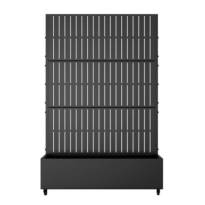 Set of Two Black Striped Galvanized Metal Rectangular Planter Box HomeRoots
