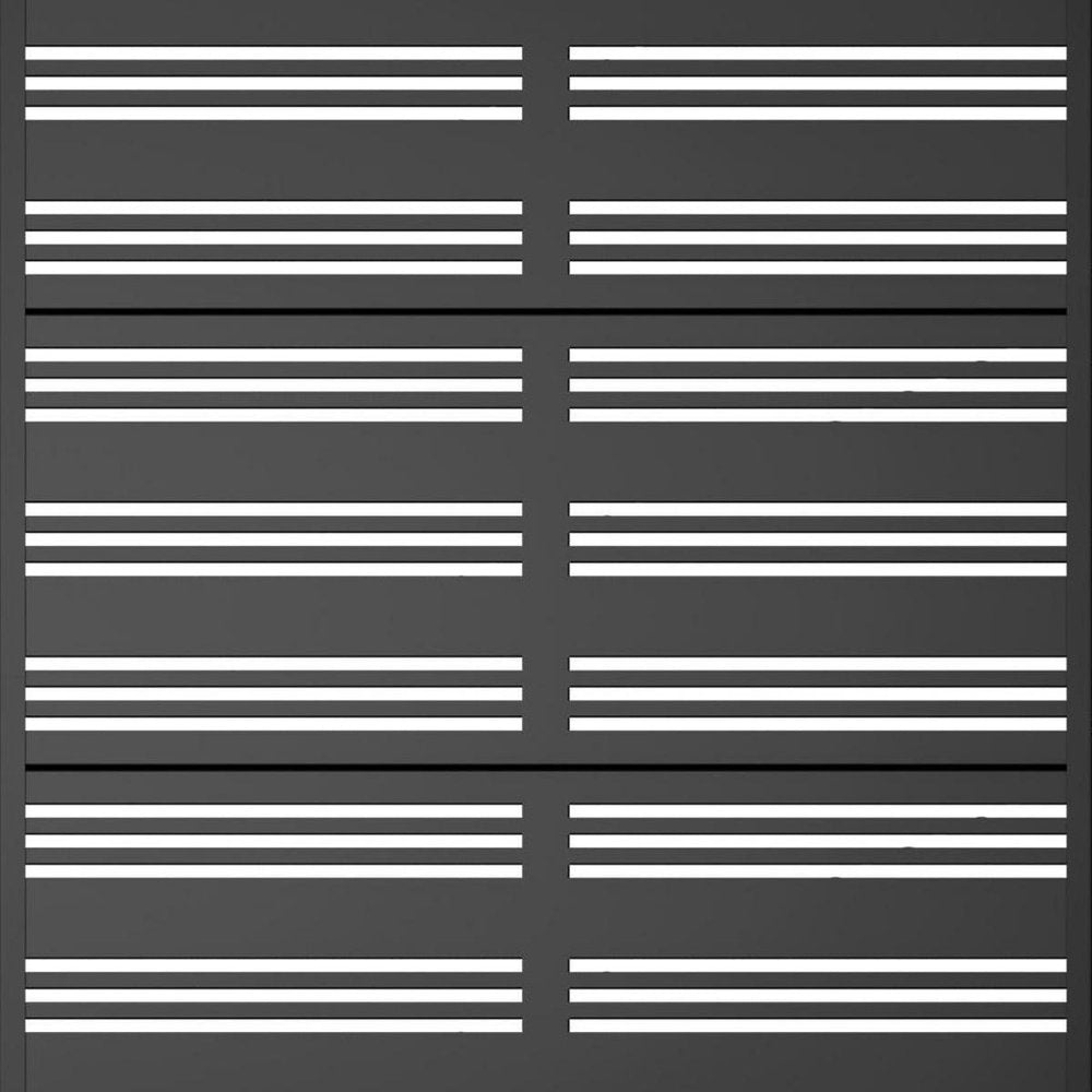 Set of Two Black Striped Galvanized Metal Rectangular Planter Box