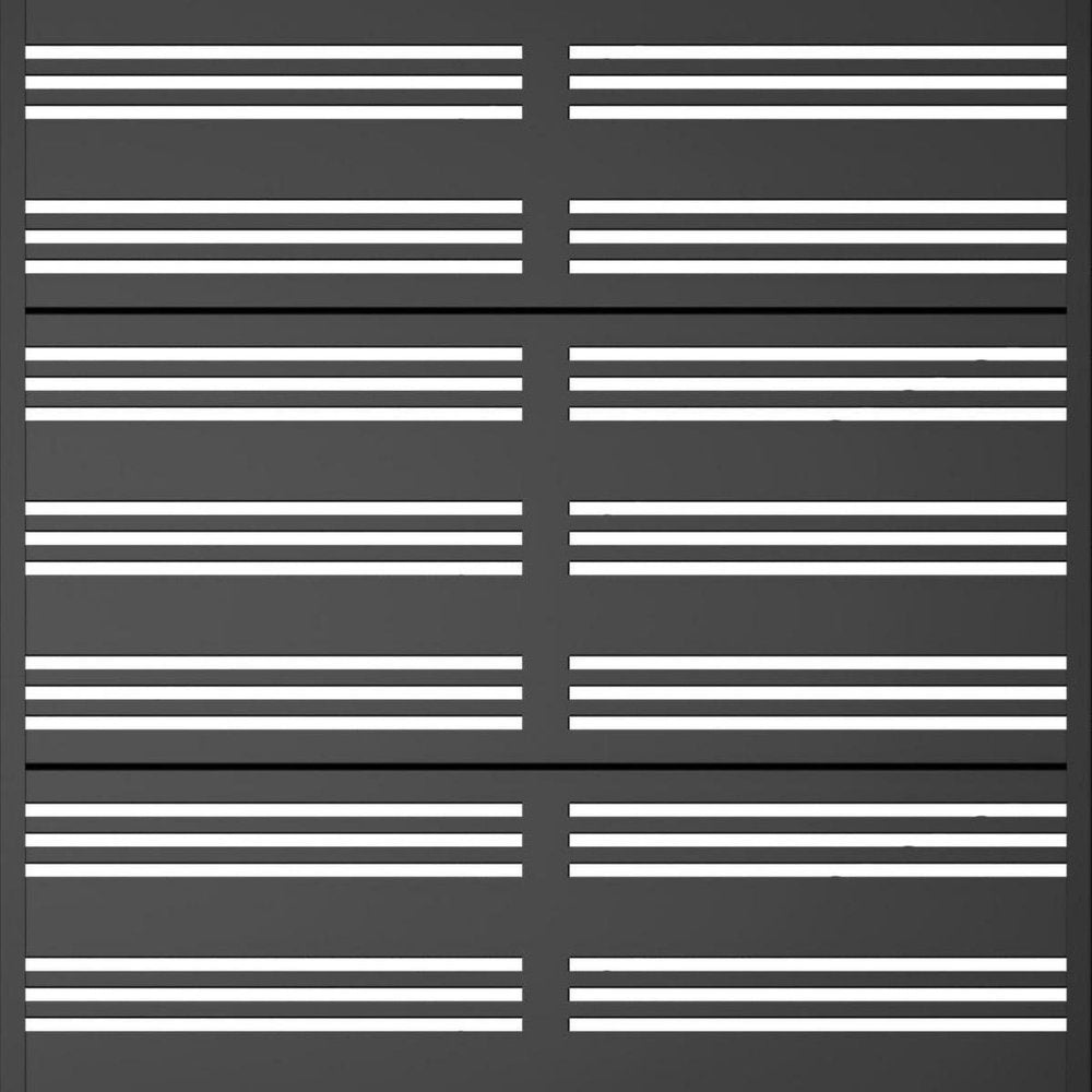Set of Two Black Striped Galvanized Metal Rectangular Planter Box