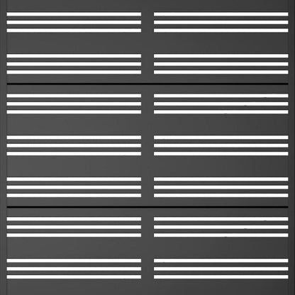 Set of Two Black Striped Galvanized Metal Rectangular Planter Box