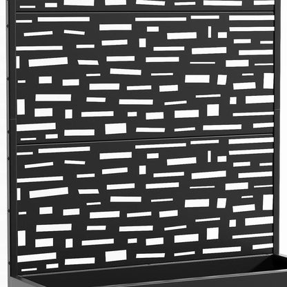 Set of Two Black Geometric Galvanized Metal Rectangular Planter Box HomeRoots