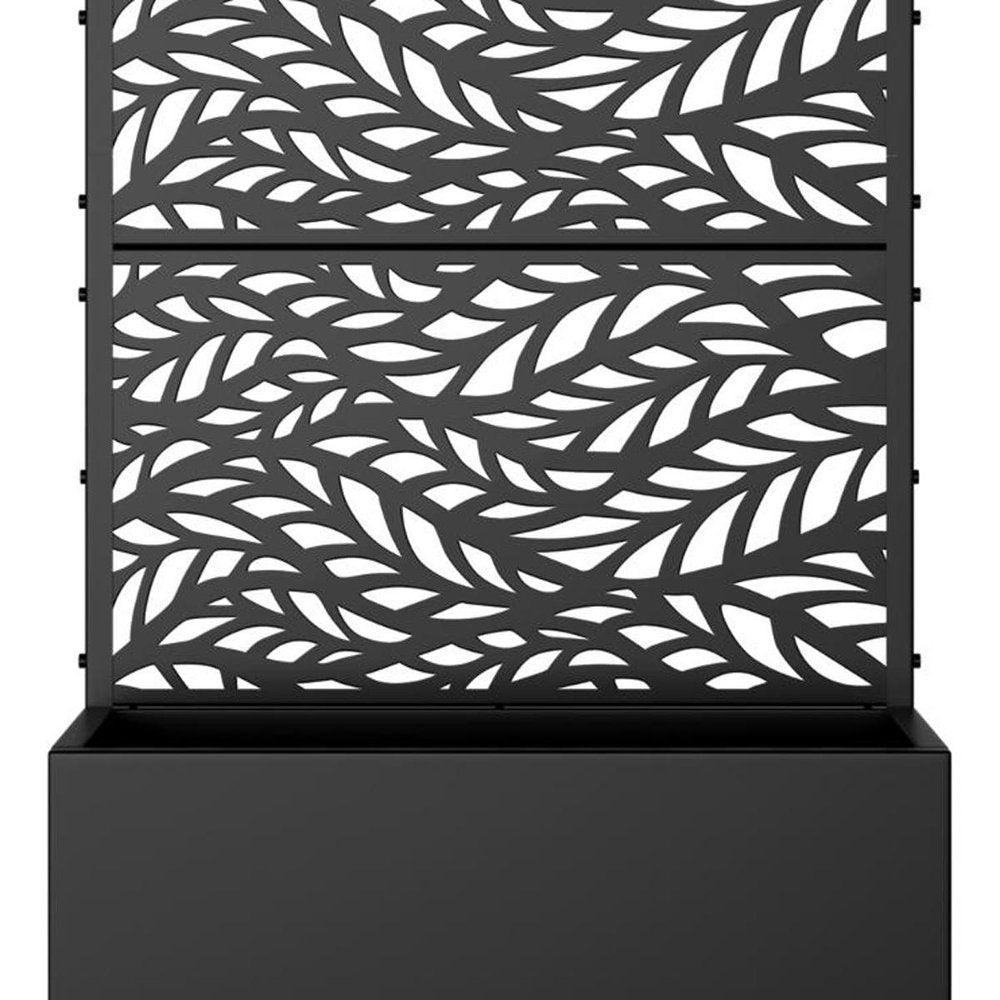 Set of Two Black Botanical Galvanized Metal Rectangular Planter Box HomeRoots
