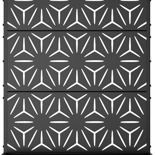 Set of Two Black Geometric Galvanized Metal Rectangular Planter Box