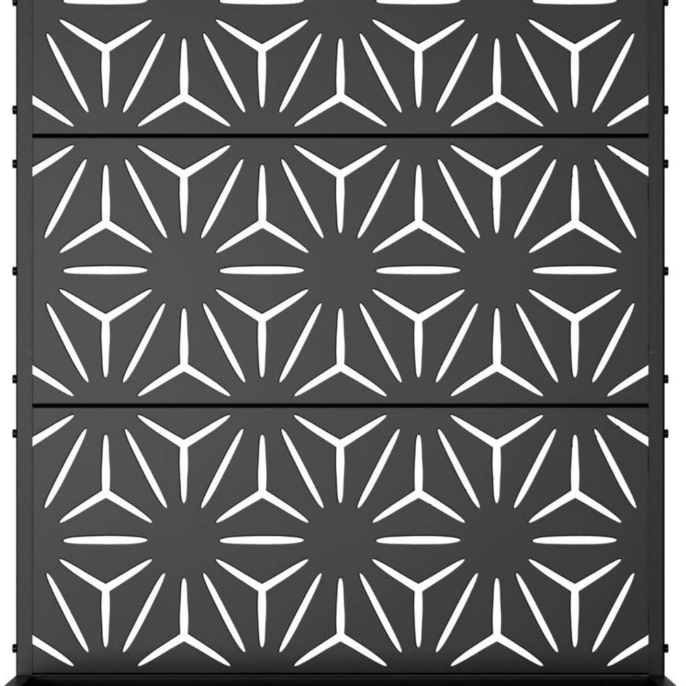 Set of Two Black Geometric Galvanized Metal Rectangular Planter Box — view 3