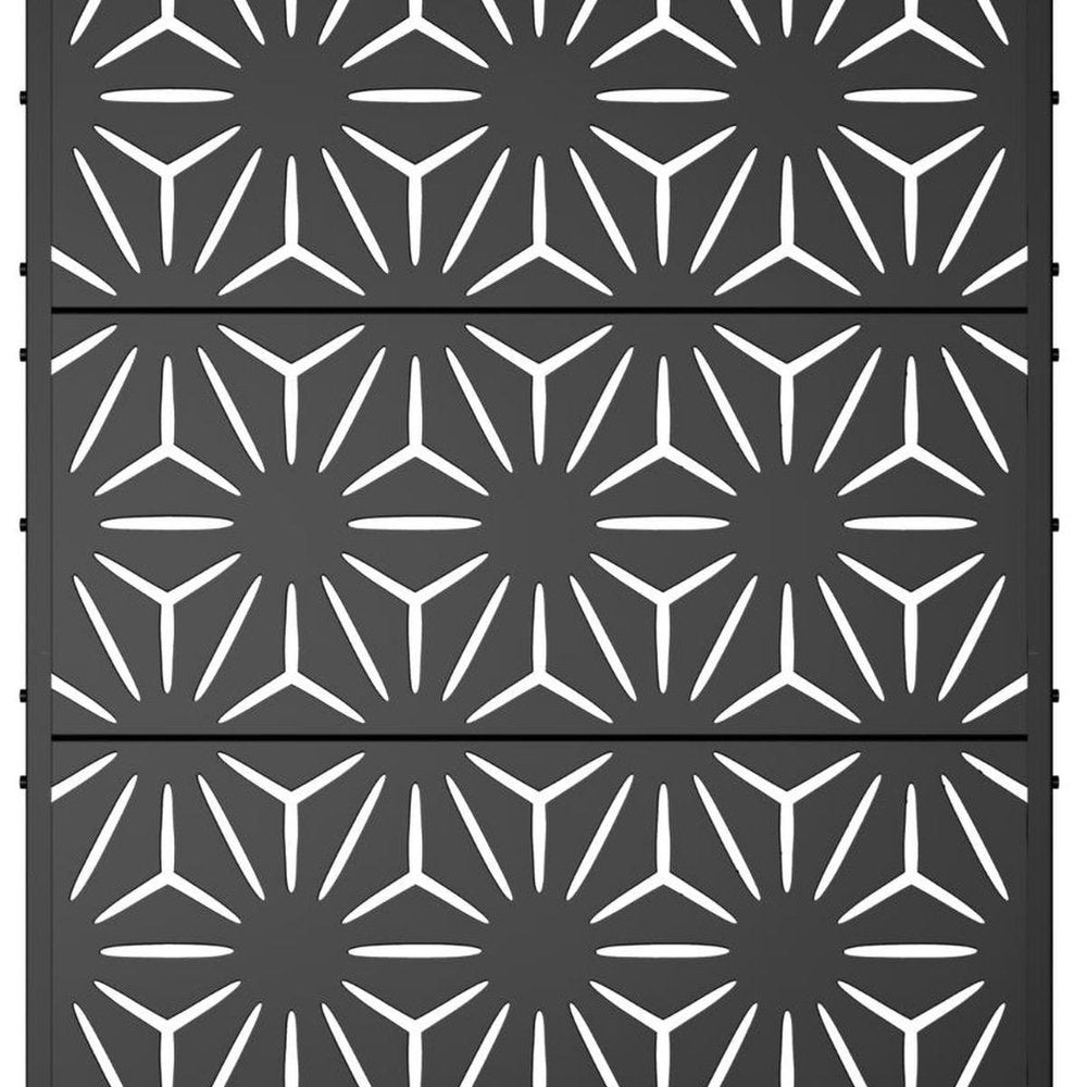 Set of Two Black Geometric Galvanized Metal Rectangular Planter Box