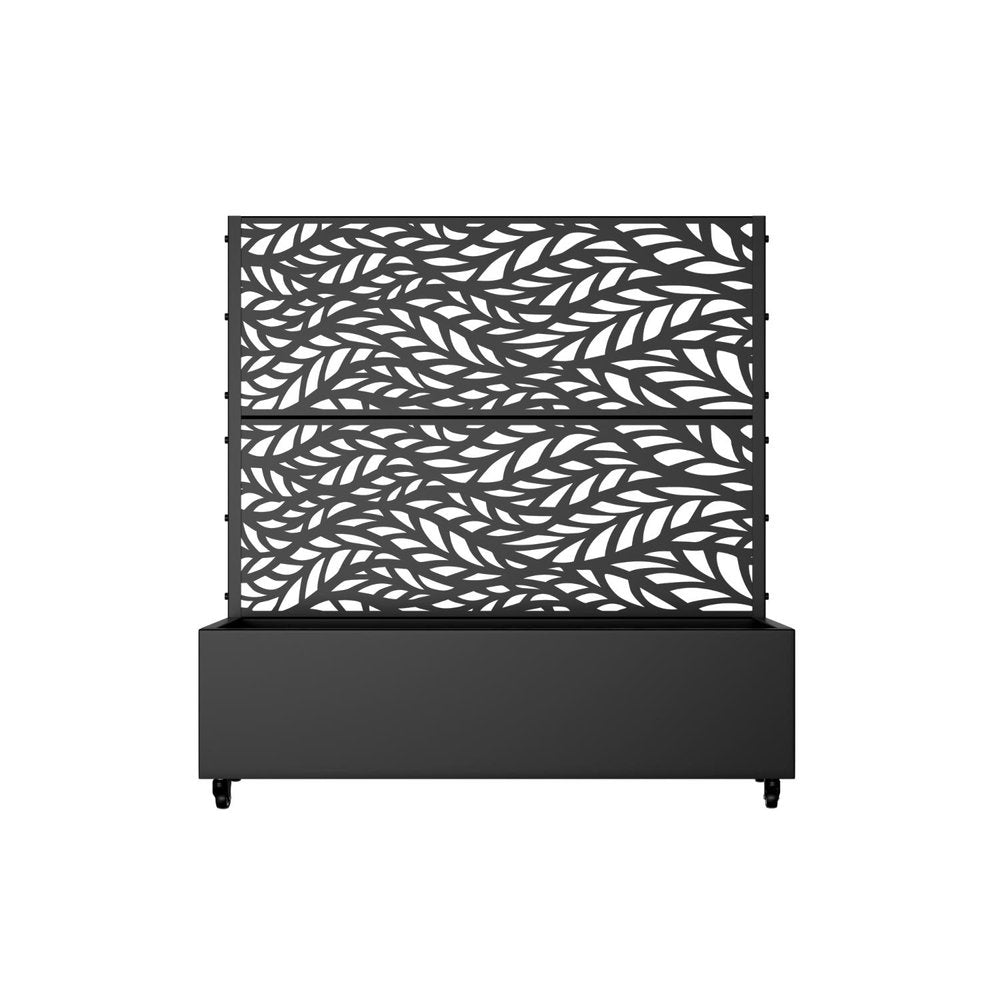 Set of Two Black Botanical Galvanized Metal Rectangular Planter Box HomeRoots
