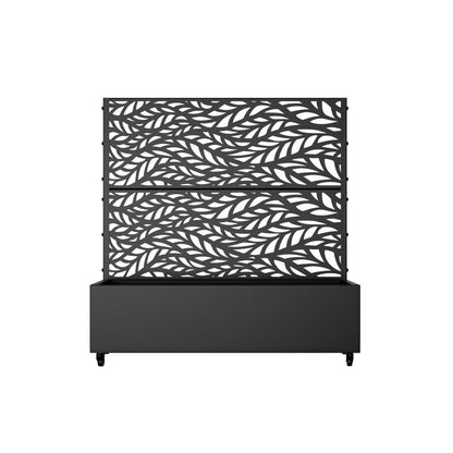 Set of Two Black Botanical Galvanized Metal Rectangular Planter Box HomeRoots