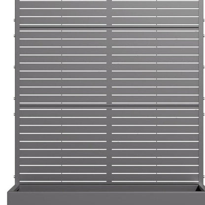 Set of Two Gray Striped Galvanized Metal Rectangular Planter Box
