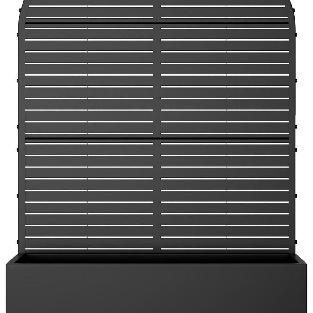 Set of Two Black Striped Galvanized Metal Oval Planter Box — view 3