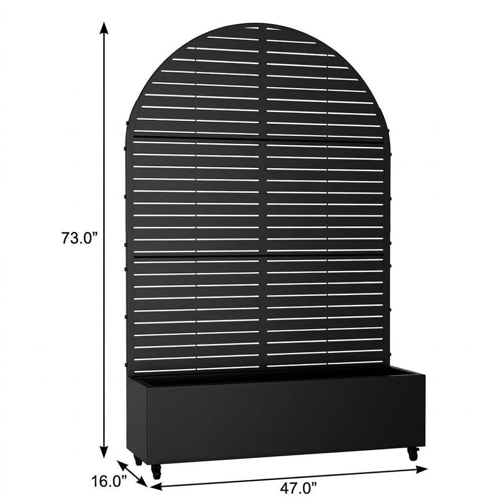Set of Two Black Striped Galvanized Metal Oval Planter Box