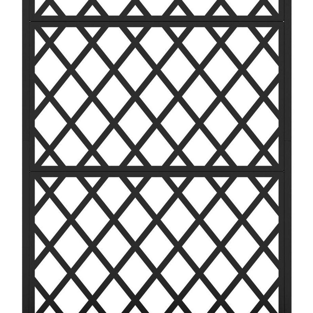 Set of Two Black Geometric Galvanized Metal Oval Planter Box HomeRoots
