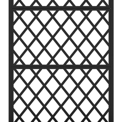 Set of Two Black Geometric Galvanized Metal Oval Planter Box