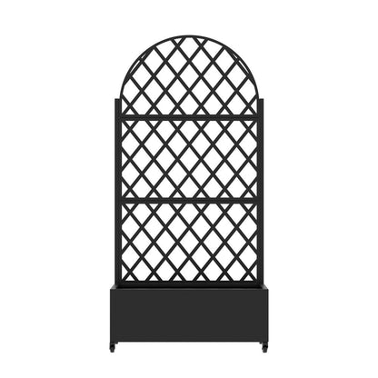 Set of Two Black Geometric Galvanized Metal Oval Planter Box