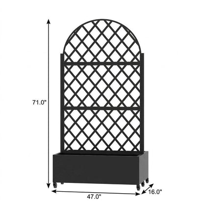Set of Two Black Geometric Galvanized Metal Oval Planter Box