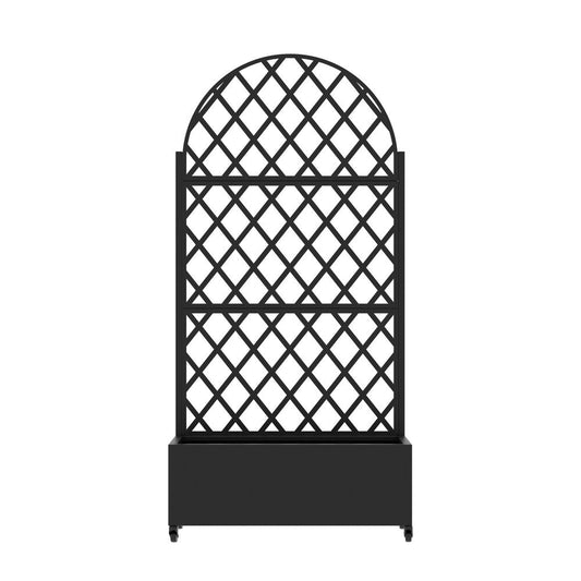 Set of Two Black Geometric Galvanized Metal Oval Planter Box