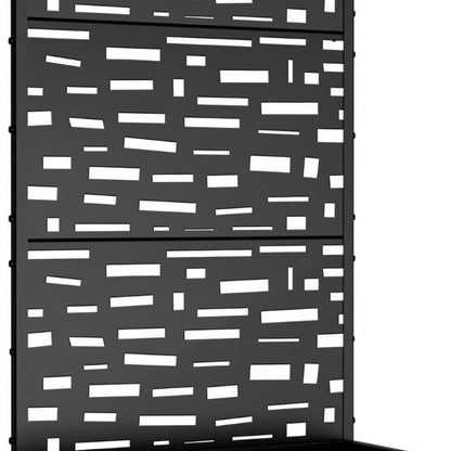 Set of Two Black Geometric Galvanized Metal Rectangular Planter Box
