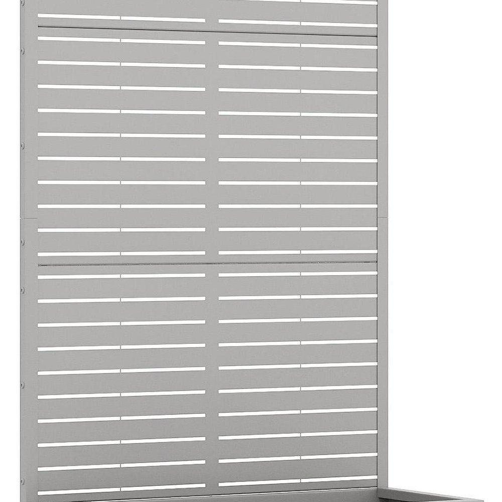 Set of Two Gray Striped Galvanized Metal Rectangular Planter Box HomeRoots