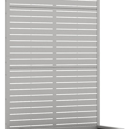 Set of Two Gray Striped Galvanized Metal Rectangular Planter Box HomeRoots