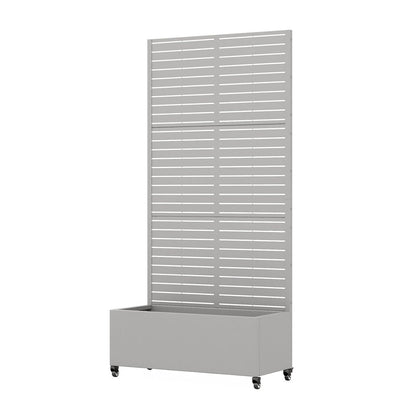 Set of Two Gray Striped Galvanized Metal Rectangular Planter Box