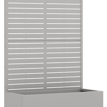 Set of Two Gray Striped Galvanized Metal Rectangular Planter Box HomeRoots