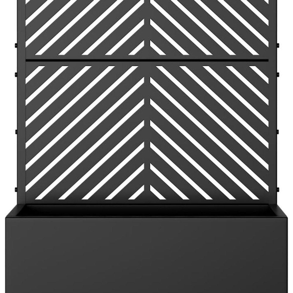 Set of Two Black Striped Galvanized Metal Oval Planter Box HomeRoots