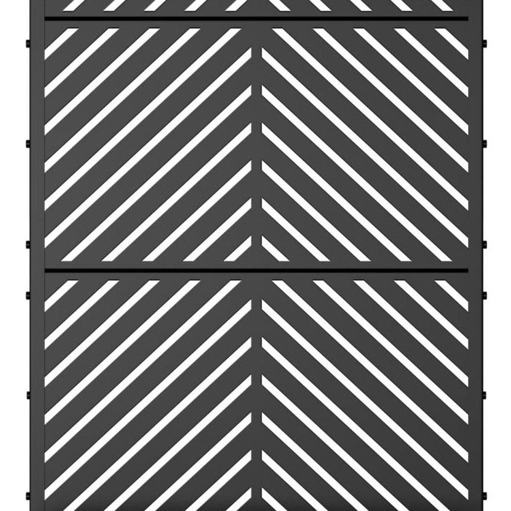 Set of Two Black Striped Galvanized Metal Oval Planter Box — view 5