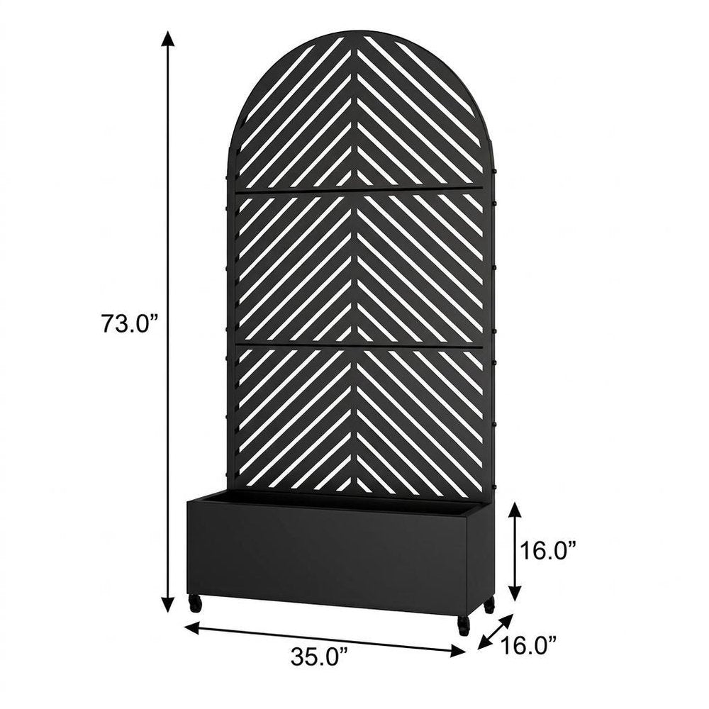 Set of Two Black Striped Galvanized Metal Oval Planter Box