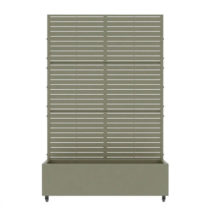 Set of Two Gray Striped Galvanized Metal Rectangular Planter Box
